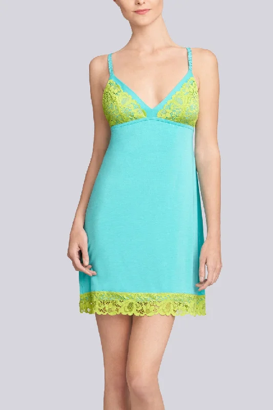 women lounge dress with a nautical theme for a beachy vibeFemme Chemise with Cups - Bright Turquoise