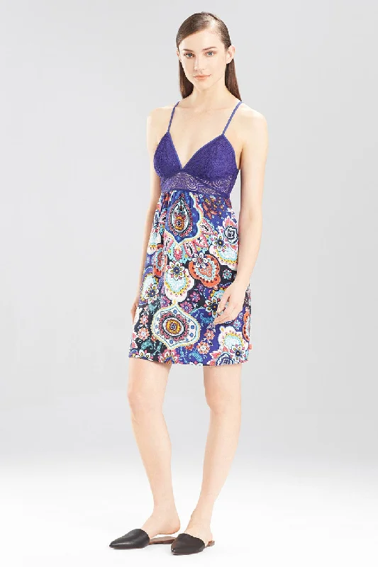 women lounge dress with a belt to cinch the waistBazaar Paisley Chemise