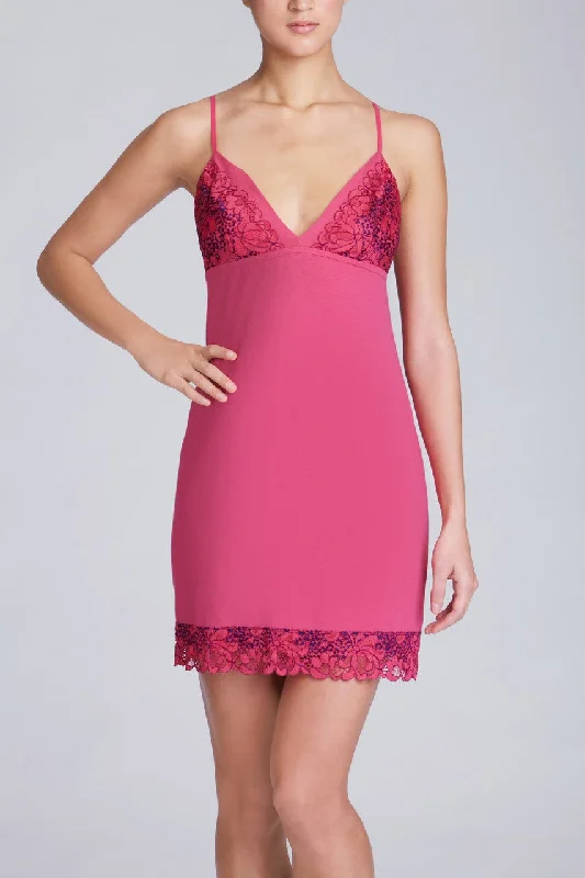 women lounge dress with a button - down front for versatilityMya Chemise - Tart (Pink)