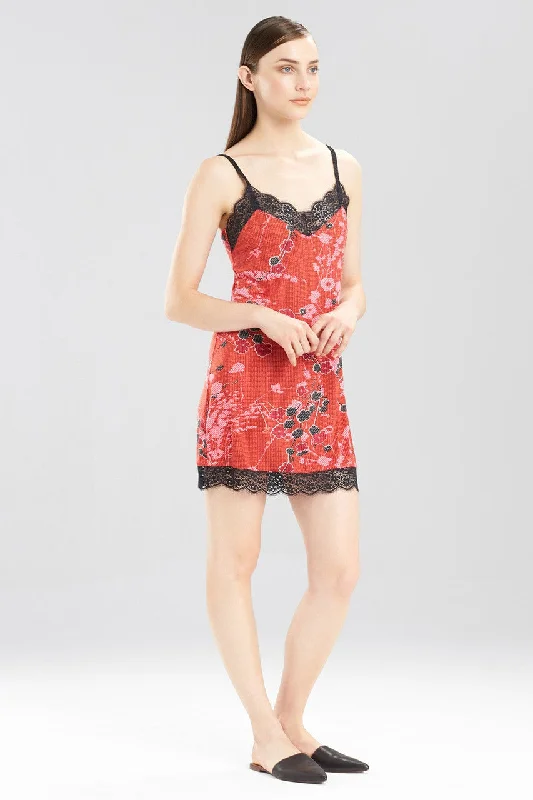 silk - like women lounge dress for a luxurious feelPixie Bouquet Slinky Chemise